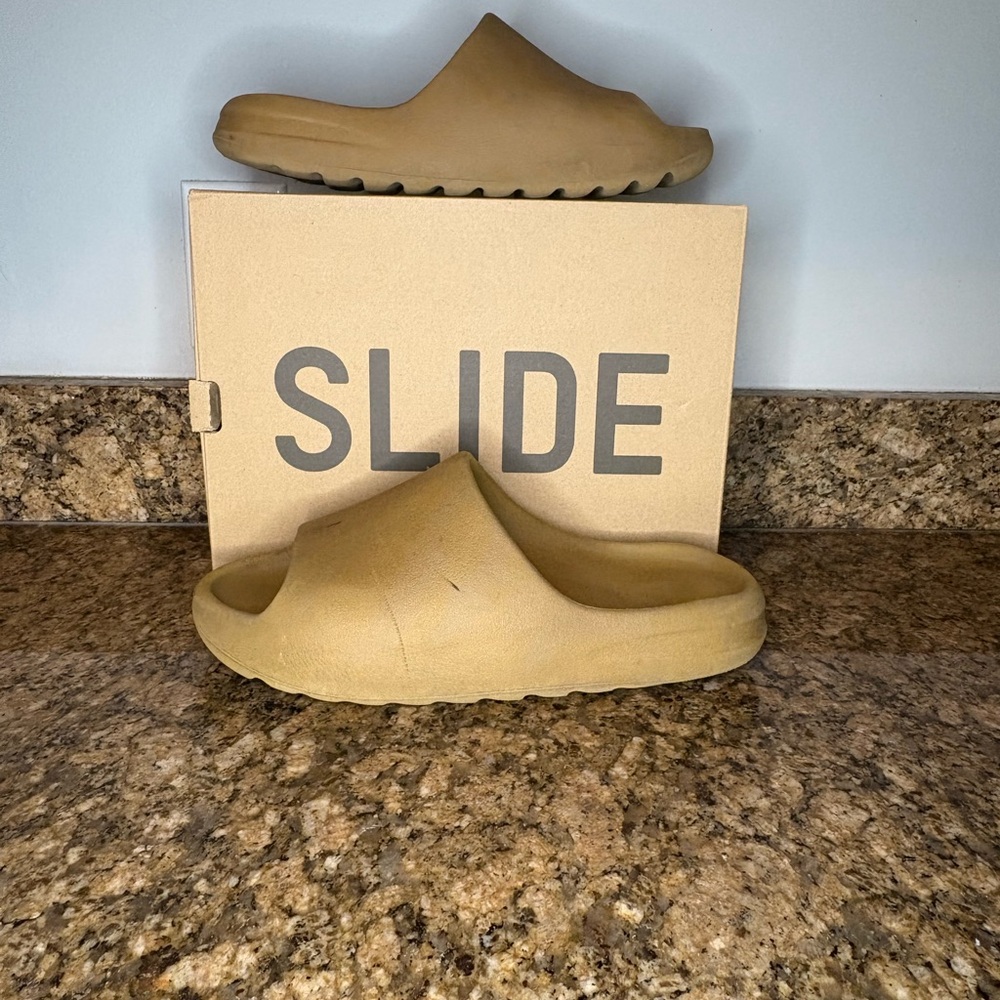 Yeezy slides ochre verified by goat